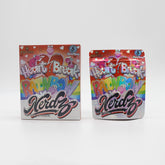 Holographic Rainbow Poppers Smell Proof Metallized Foil Stand Strong Bags with Matching Box 3.5g