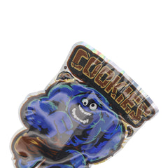 Flat Zipper Seal Bags – Holographic Blue Monster Smell Proof Mylar Foil