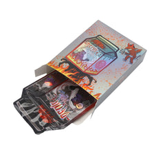 Flat Zipper Seal Bags – Holographic Devil Die-Cut Milk Carton Smell Proof Mylar Foil with Matching Box 3.5g