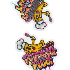 Flat Zipper Seal Bags – Yellow Banana Pudding Die Cut Smell Proof Mylar Foil