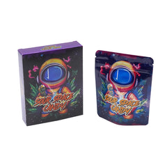 Holographic Space Candy Smell Proof Metallized Foil Stand Strong® Bags with Matching Box 3.5g