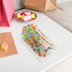 Clear and Half White Winter Polyethylene Plastic Flat Open Top Packaging Bags