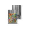 Clear Plastic with Chrome Silver Metallic Mylar Flat Open Top Packaging Bags - Chrome Silver