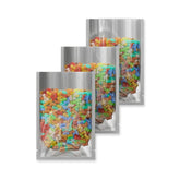 Clear Plastic with Chrome Silver Metallic Mylar Flat Open Top Packaging Bags