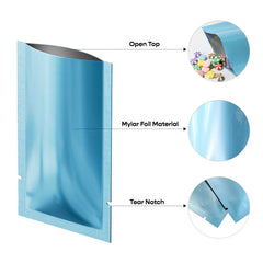 Customizable Glossy Mylar Foil Open Top Bags (Basic Printing)