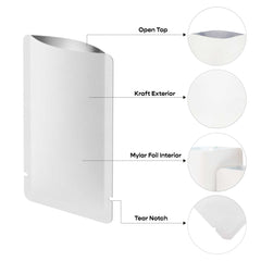 Customizable Natural Kraft Mylar Foil Open Top Bags (Basic Printing)