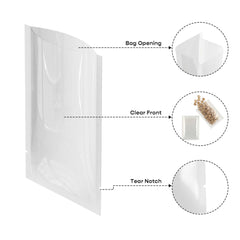 Customizable Glossy Fantasy White Single Side Window Polyethylene Open Top Bags (Basic Printing)