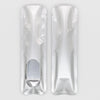 Metallic Metallized Stick Bags - Round Corners & Oval Window - Iron Silver