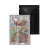 Matte Mylar Flat Open Top Bags with Clear Transparent Side Window - Half Waxed Black