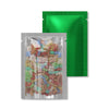Matte Mylar Flat Open Top Bags with Clear Transparent Side Window - Half Green Lawn