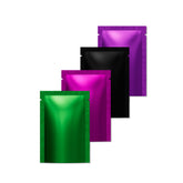 Matte Mylar Flat Open Top Bags with Clear Transparent Side Window