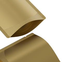 Matte Satin Gold Square Aluminum with Rounded Corner Stand Up SlickSeal™ Bags
