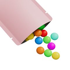 Double-Sided Matte Birthday Pink Aluminum Open Bottom SlickSeal™ Sample Bags