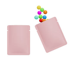 Double-Sided Matte Birthday Pink Aluminum Open Bottom SlickSeal™ Sample Bags