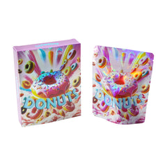 Holographic Sprinkle Donuts Smell Proof Metallized Foil Stand Strong® Bags with Matching Box 3.5g