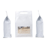 Smooth Matte Winter White Side Gusset Stand Strong® Bags with Die Cut Handles