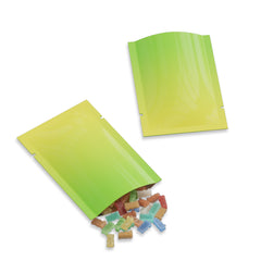 Glossy Double-Sided Two-Tone Ombre Gradient Mylar Open Top Packaging Bags