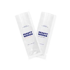 Customizable Glossy Quartz Clear Plastic Flat Open Top Stick Pouches (Basic Printing)