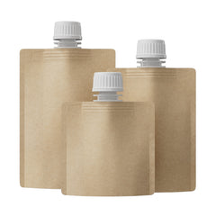 Classic Kraft Brown Stand Pouch with Top Wide Mouth Twist Cap