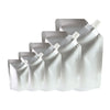 Matte Aluminum Stand Pouch with Corner Screw Cap Spout - Silver