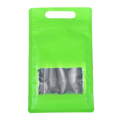 Smooth Matte Citrus Green Side Gusset Stand Strong® Bags with Die Cut Handles