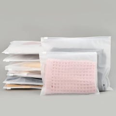 Cloudy Translucent Poly Plastic Slider Zip Organization Bags
