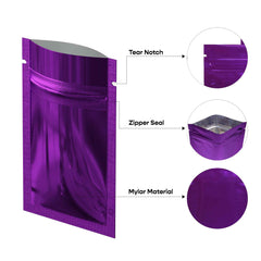 Customizable Glossy Double Sided Metallic Mylar Flat Zipper Seal Bags (Full Customization)