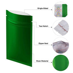 Customizable Single Side Matte Color Metallic Mylar Flat Zipper Seal Bags (Full Customization)