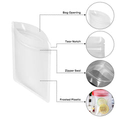 Customizable Frosted Translucent Polyethylene Flat Zipper Seal Bags (Basic Printing)