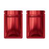 Reusable Flat Zipper Seal Bags – Double-Sided Glossy Colored Metallic Mylar with Rounded Corners - Heart Red