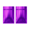 Reusable Flat Zipper Seal Bags – Glossy Grape Purple Metallic Mylar with Rounded Corners - Grape Purple