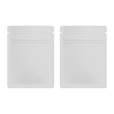 Reusable Flat Zipper Seal Bags – Glossy Milky White Metallic Mylar with Rounded Corners