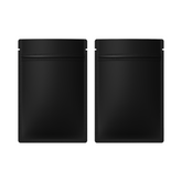 Reusable Flat Zipper Seal Bags – Matte Foggy Night Black Metallized Mylar Foil with Rounded Corners