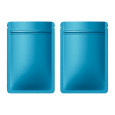 Reusable Flat Zipper Seal Bags – Matte Shock Blue Mylar Foil with Rounded Corners