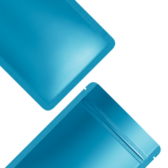 Reusable Flat Zipper Seal Bags – Matte Shock Blue Mylar Foil with Rounded Corners