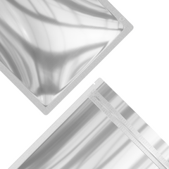 Reusable Flat Zipper Seal Bags – Single Side Clear & Silver Foil with Rounded Corners