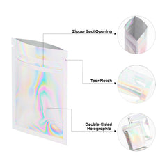 Customizable Diamond Holographic Double-Sided Flat Zipper Seal Bags (Basic Printing)