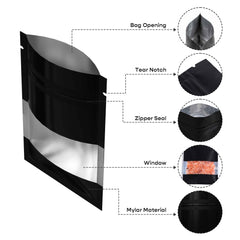 Customizable Matte Frosted Window Aluminum Flat Zipper Seal Bags (Full Customization)