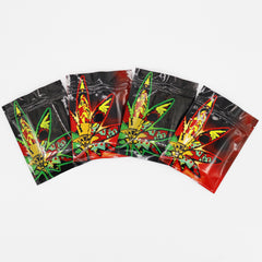 Reusable Flat Zipper Seal Bags – Decorative Leaves Design Metallic Foil