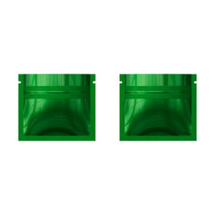 Glossy Double-Sided Forest Green Mini Mylar Foil Smell Proof Flat Zipper Seal Bags
