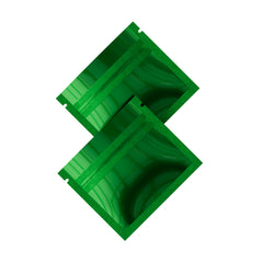 Glossy Double-Sided Forest Green Mini Mylar Foil Smell Proof Flat Zipper Seal Bags