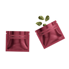 Glossy Double-Sided Muted Pink Mini Mylar Foil Smell Proof Flat Zipper Seal Bags