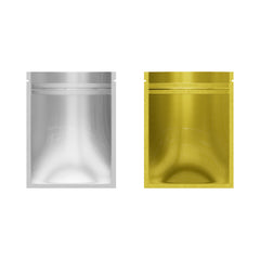 Single-Sided Glossy Gold Rush Mylar Foil Smell Proof Flat Zipper Seal Bags