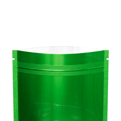 Single-Sided Glossy Forest Green Mylar Foil Smell Proof Flat Zipper Seal Bags
