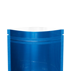 Single-Sided Glossy Lapis Lazuli Blue Mylar Foil Smell Proof Flat Zipper Seal Bags