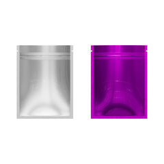 Single-Sided Glossy Deep Fuchsia Purple Mylar Foil Smell Proof Flat Zipper Seal Bags