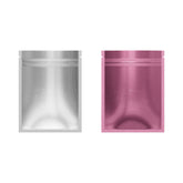 Single-Sided Glossy Muted Pink Mylar Foil Smell Proof Flat Zipper Seal Bags