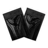 Customizable Mirror Black Open Bottom Mylar Pre-Sealed Top Zipper Seal Bags (Basic Printing)