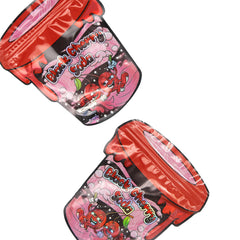 Flat Zipper Seal Bags – Holographic Black Cherry Die Cut Cup Smell Proof Mylar Foil