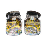 Flat Zipper Seal Bags – Holographic Black Caviar Die Cut Jar Smell Proof Mylar Foil